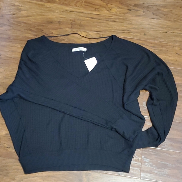 Free people BOHO Santa Clara thermal top black long sleeves size XS 2 4 - Picture 10 of 13